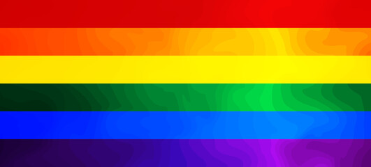 Flag LGBT squared icon, badge or button. Template design, vector illustration. Love wins. LGBT symbol in rainbow colors. Gay pride silk textile background