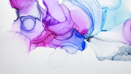 Alcohol ink. White Marble Artwork. Abstract