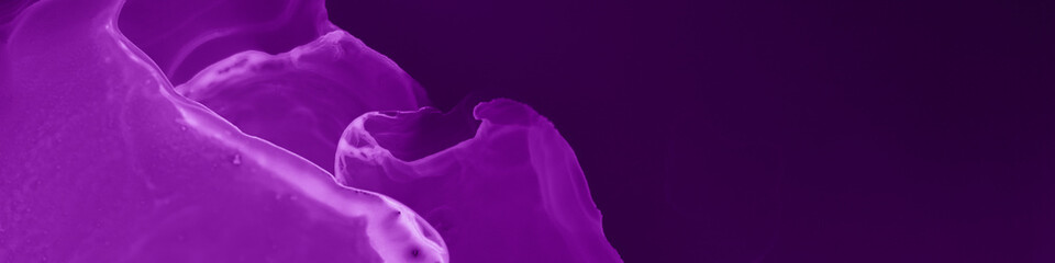 Fototapeta premium Violet Mist. Black Scary Substance. Alcohol Ink