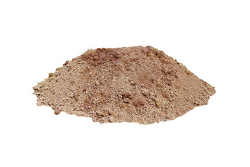 pile of soil for filling isolated on white background.