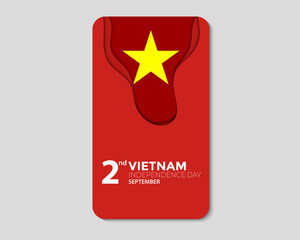 Vietnam Independence Day Wave Phone Paper