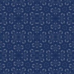 seamless pattern with ice pattern on dark blue background 