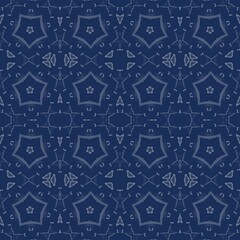 seamless pattern with ice pattern on dark blue background 