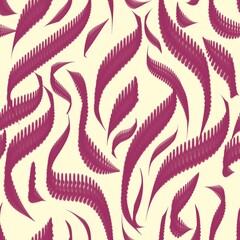 seamless pattern with red leaves on yellow background 