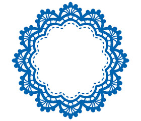 アンティークな丸型レースのフレーム。ベクター素材。