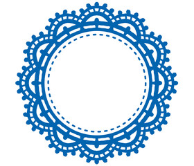 アンティークな丸型レースのフレーム。ベクター素材。