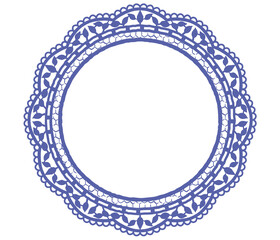 アンティークな丸型レースのフレーム。ベクター素材。