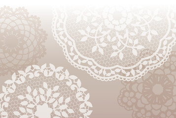 アンティークなレースを使った背景素材。ベクター。
