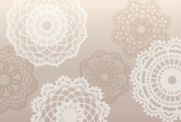 アンティークなレースを使った背景素材。ベクター。