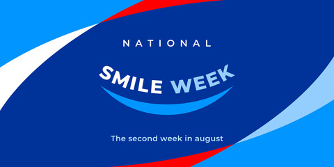 National smile week. Vector web banner, poster, card for social media, networks.