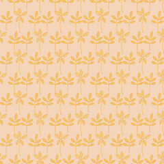 Autumn pink and yellow leaves seamless pattern