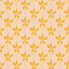 Autumn pink and yellow leaves seamless pattern