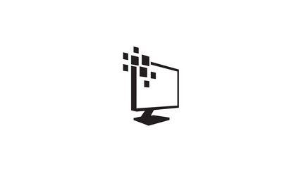 Creative Monitor Computer screen Pixel logo