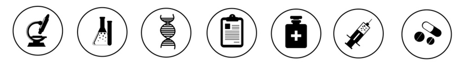 Science and Laboratory line icons
