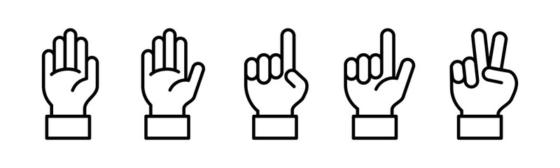 Vector graphic of hand icon collection