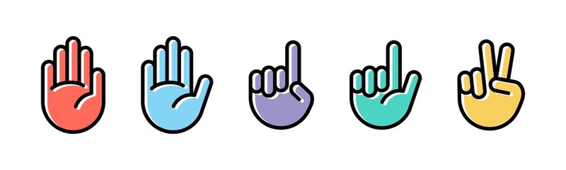 Vector graphic of hand icon collection