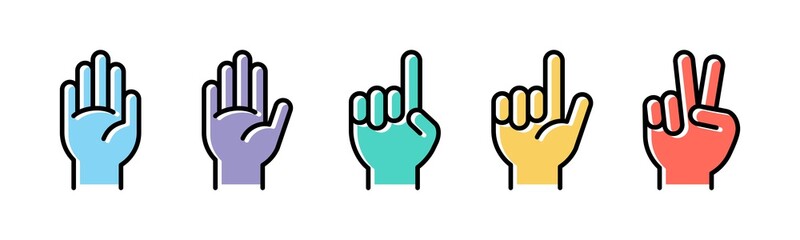 Vector graphic of hand icon collection
