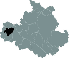 Black location map of the Dresdener Mobschatz locality inside the German regional capital city of Dresden, Germany