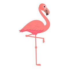 Flamingo bird icon cartoon vector. Cute pink bird. Summer flamingo