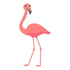 Tropical flamingo icon cartoon vector. Pink cute bird. Summer flamingo