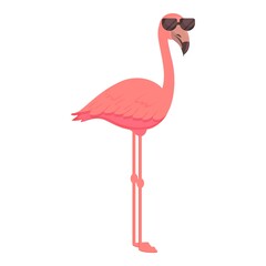 Sunglasses flamingo icon cartoon vector. Tropic bird. Cute pink flamingo