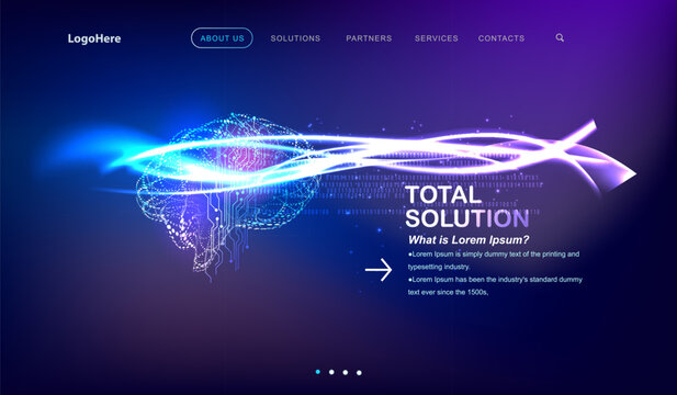 5G and IoT (Internet of Things) landing page with digital communication future technology images. Website template for internet speed concept or startup business. vector illustration