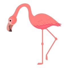 Exotic flamingo icon cartoon vector. Cute pink bird. Summer flamingo