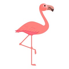 Fototapeta premium Safari flamingo icon cartoon vector. Zoo flamingo. Summer pink bird