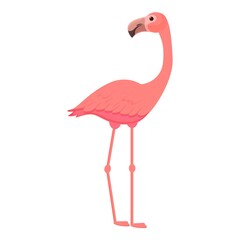 Paradise flamingo icon cartoon vector. Pink bird. Cute tropic flamingo