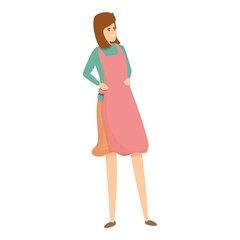 Mom apron icon cartoon vector. Woman housewife. Cook housework