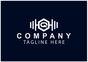 Q fitness or gym new Logo and icon design