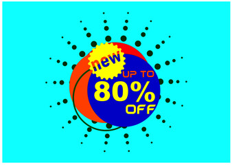 Fototapeta premium 80% off new offer logo design