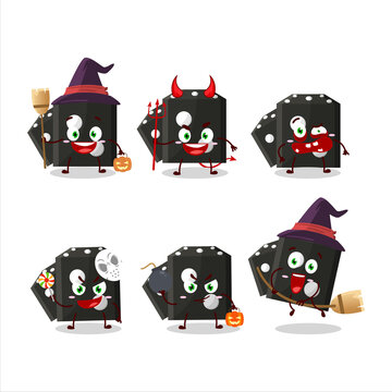 Halloween expression emoticons with cartoon character of black dice new