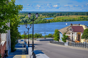 Descent along the road to the Oka river in Kasimov