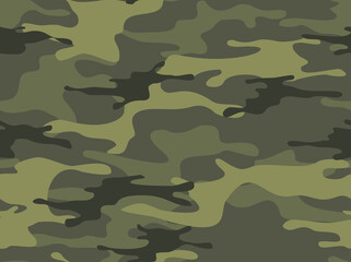 Fototapeta premium Camouflage seamless pattern. Military camo. Abstract background from spots. Print on fabric and clothing. Vector illustration