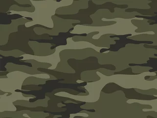 Wallpaper murals Camouflage Camouflage seamless pattern. Military camo. Abstract background from spots. Print on fabric and clothing. Vector illustration