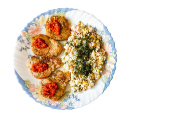 Pork fillet steaks with mixture and herbs