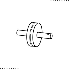 Roller wheel vector icon in outline