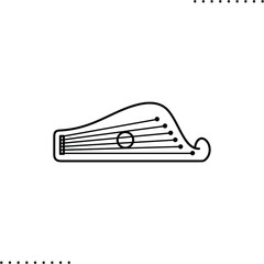 Russian Gusli vector icon in outline