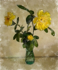 digital watercolor bouquet of flowers