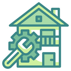 home  service blue line icon