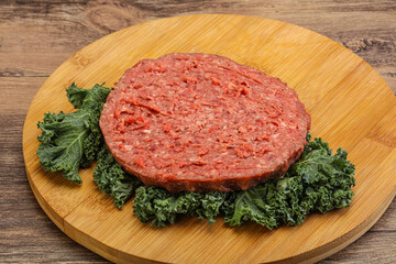 Raw beef burger cutlet for burger