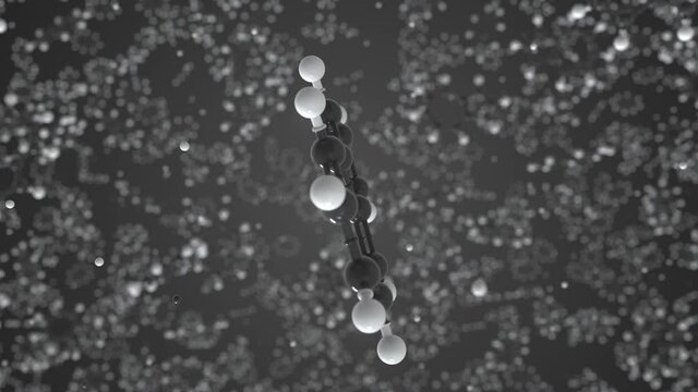 Azulene molecule. Conceptual molecular model. Chemical looping 3d animation