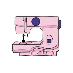 Sewing machine icon cartoon on white background