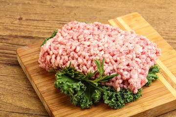 Raw pork minced meat for cooking