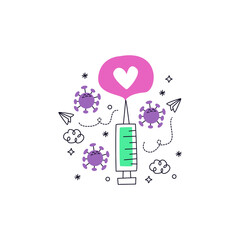 Coronavirus Sticker Isolated On White Background