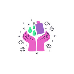 Coronavirus Sticker Isolated On White Background