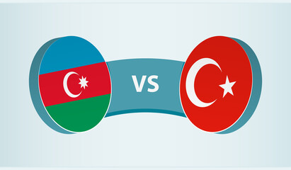 Azerbaijan versus Turkey, team sports competition concept.