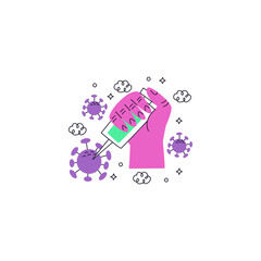 Coronavirus Sticker Isolated On White Background