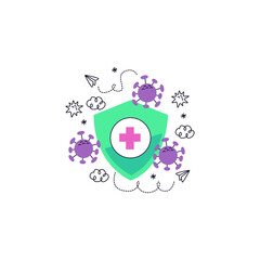 Coronavirus Sticker Isolated On White Background